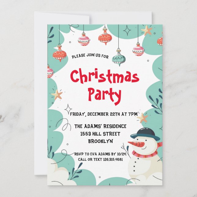 Jolie invitation de Noël (Devant)