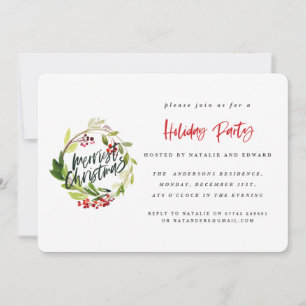 Jolie invitation de Noël aquarelle fête.