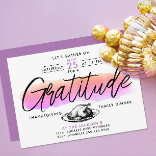 Jolie invitation de remerciement de dîner de Thank