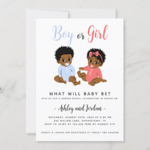 Jolie invitation de révélations de genre afro-amér