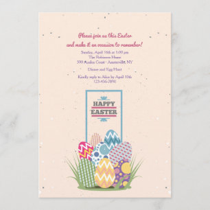 Jolie invitation d'oeufs de pâques