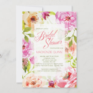 Jolie invitation florale d'aquarelle