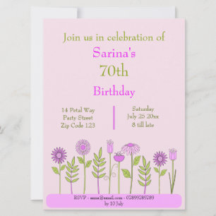jolie invitation florale rose