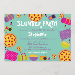 Jolie invitation pour la fête du sommeil d'anniver