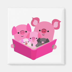 Jolie lecture Cartographie Pig Family Magnet
