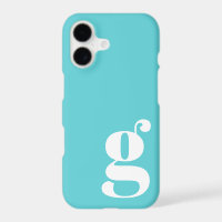 Jolie lettre monogramme minimaliste en bleu turquo