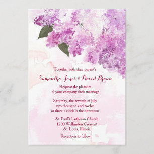 Jolie Lilacs Invitation au mariage personnalisé