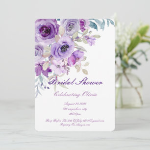 jolie lilas violette nuptiale invitation