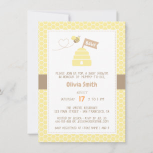 Jolie maman à Bee Baby Douche Invitations
