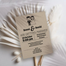Jolie mariée et Faire-part de mariage de chambre