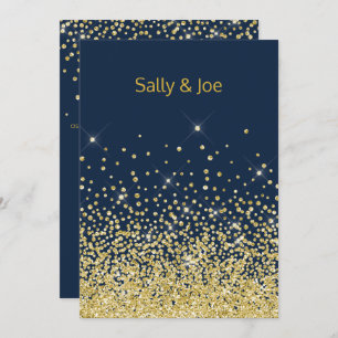 Jolie Marine Gold Diamond Invitations de mariage