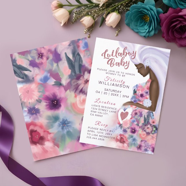 Jolie Mère Pour Être Floral Baby shower Invitation (Pretty Mother To Be Floral Baby Shower Invitation)