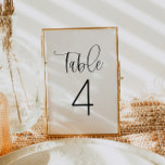 JOLIE Minimalist Boho Simple Table Number Card<br><div class="desc">This table number features a cute bohemian handwritten font and modern minimalist design. Easily change the number to create all your table numbers. All colours are editable.</div>