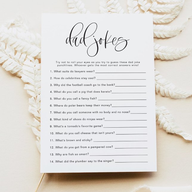 JOLIE Minimalist Dad Jokes Baby Shower Game Invitation (Creator Uploaded)