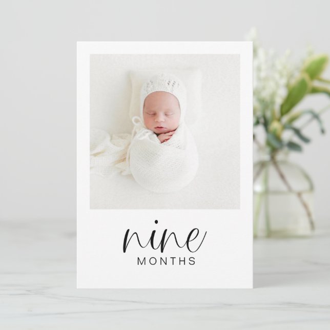 JOLIE Modern 1st Birthday Milestone Photo Banner Invitation (Standing Front)