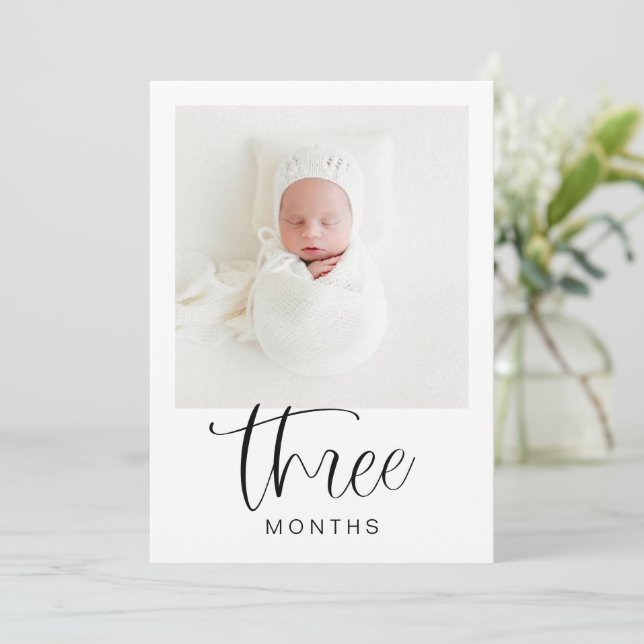 JOLIE Modern 1st Birthday Milestone Photo Banner Invitation (Standing Front)