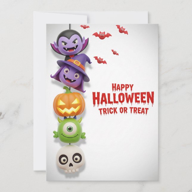 Jolie Monster & Halloween Party Invitation (Devant)