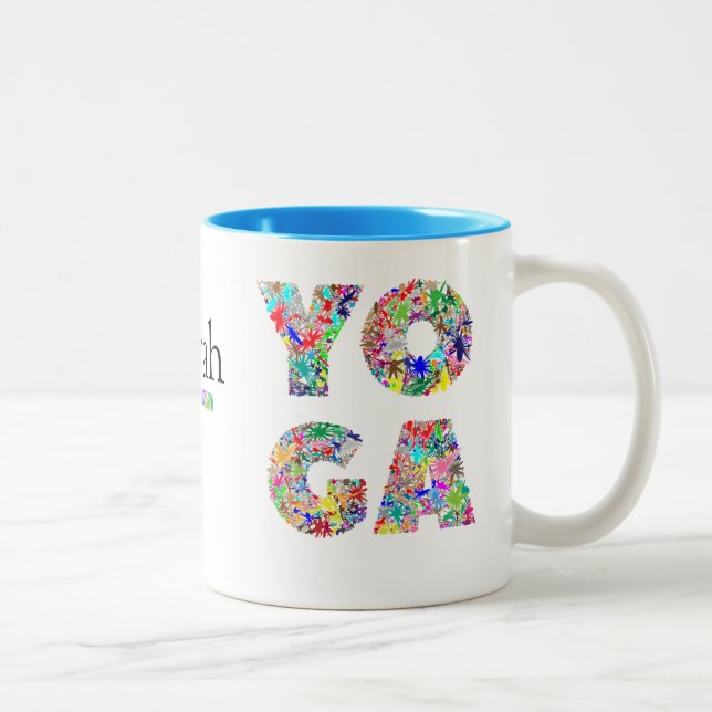 Jolie Mug Cadeau Yoga avec Nom Personnalisé Coffee (Droit)