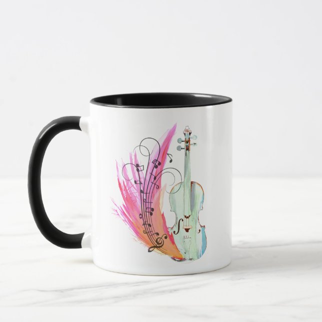 Jolie Mug de violon aquarelle (Gauche)