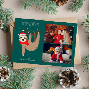 Jolie Noël Sloth 2 Photo Collage Carte de vacances