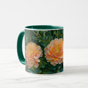 Jolie Orange Fleurs Jardin Art Mug Cup