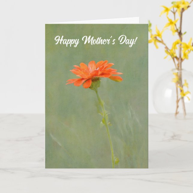 Jolie Orange Flower Art carte de fête des mères (Fleur jaune)