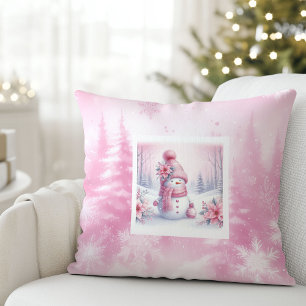 Jolie oreiller pour enfants scène de Noël bonhomme