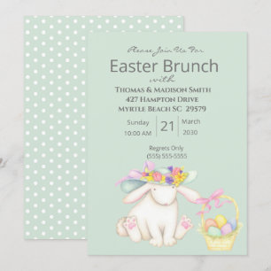 Jolie Panier Pâques Bunny Brunch Invitation