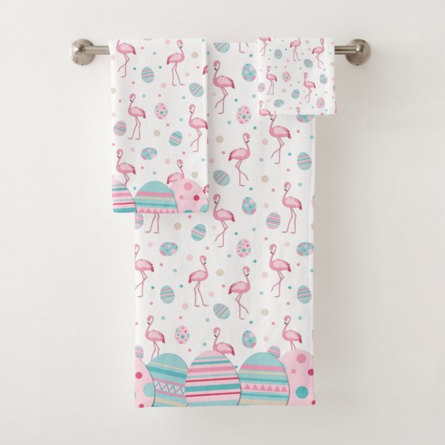Jolie Pâques flamingo & oeufs peints motif (En situation)