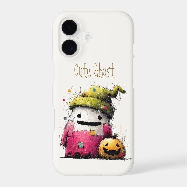 Jolie Patchwork Ghost Halloween Aquarelle (Verso)