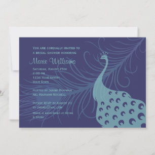 Jolie Peacock nuptiale douche Invitation