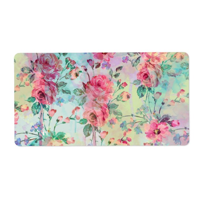 Jolie peinture rose à fleurs aquarelles (Devant)