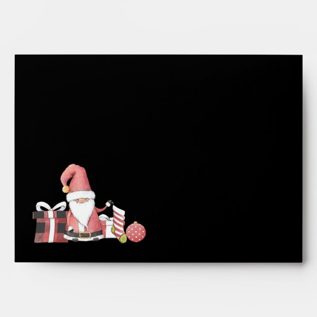 Jolie Père Noël rouge avec Enveloppe Cadeaux (Devant)