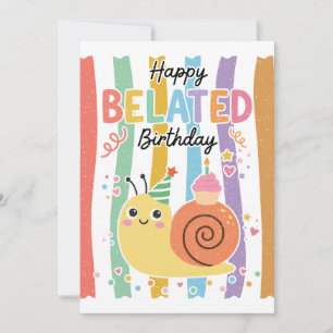 Jolie petite carte d'anniversaire en retard avec j