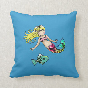Jolie Petite Sirène et Coussin de Poisson pour Enf