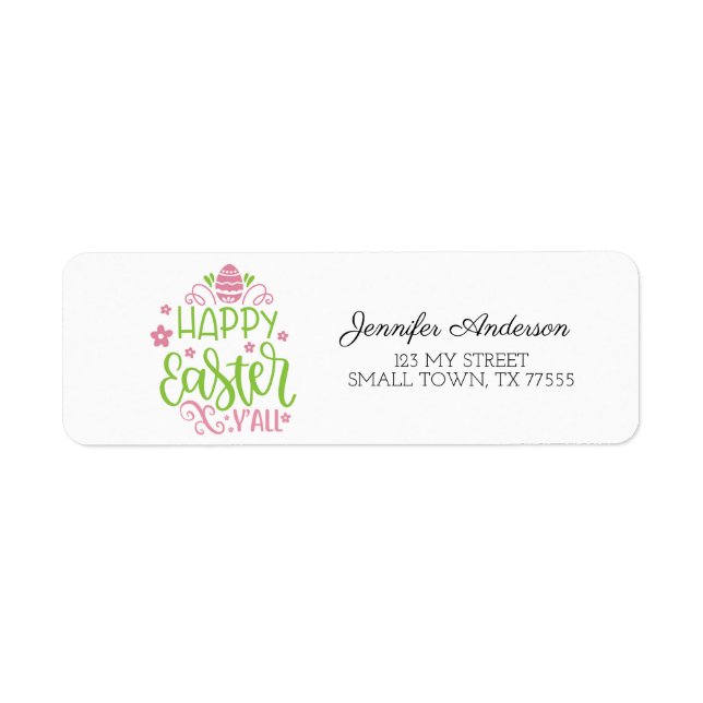 Jolie Pink Green Printemps Happy Pâques Y'all Adre (Devant)