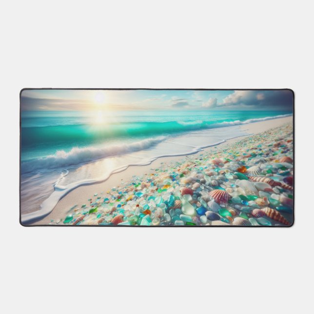 Jolie plage Ocean avec verre de mer (Recto)