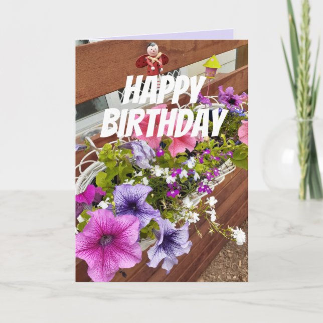 Jolie Pretty Purple & Pink Petunias Garden Carte d (Devant)