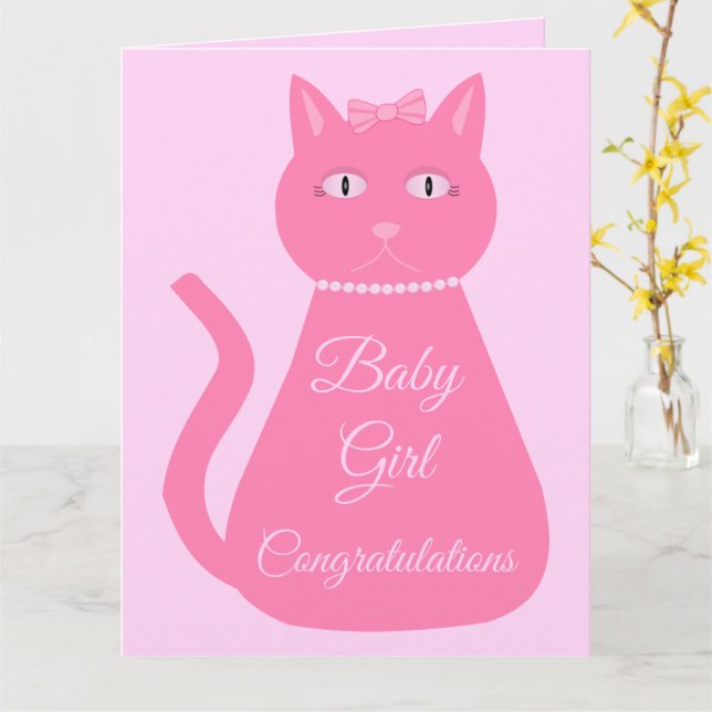 Jolie Pretty Rose Baby Girl Chat Carte Baby shower (Fleur jaune)