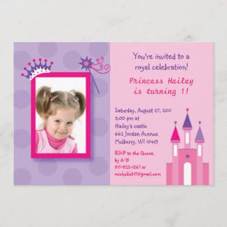 Jolie Princess Castle Photo Invitations d'annivers