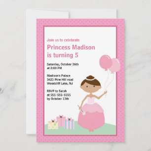 Jolie Princesse Anniversaire Fête Invitation