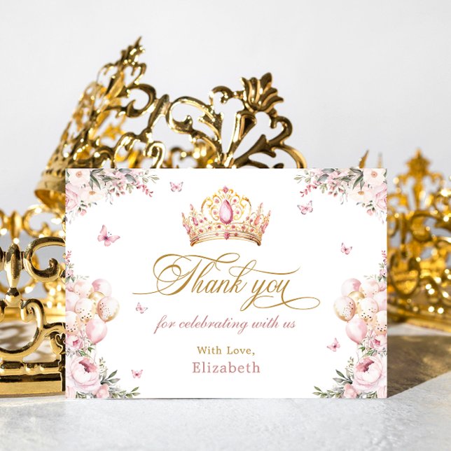Jolie princesse de Couronne fille Carte de remerci (Créateur téléchargé)