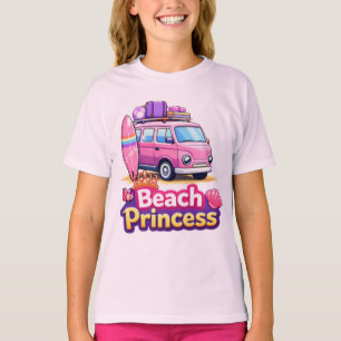 Jolie Princesse de Plage Rose Van Surf - T-shirt d