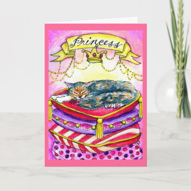 Jolie princesse rose kitty cat carte d'anniversair (Devant)