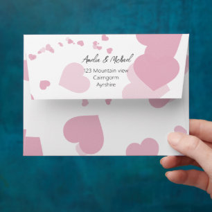 Jolie rose Enveloppes coeur d'amour