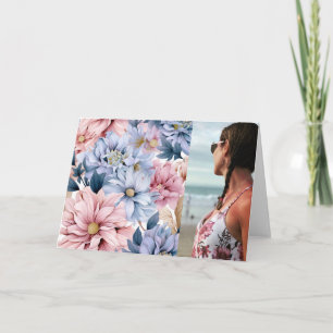 Jolie rose et bleu floral