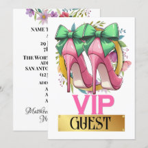 Jolie rose hauts talons VIP Invitation invité