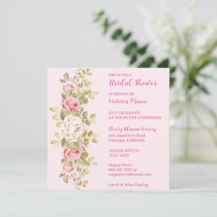 Jolie Roses Rose nuptiale Invitation à la douche