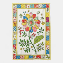 Jolie serviette à fleurs à motifs.