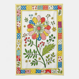 Jolie serviette à fleurs à motifs.